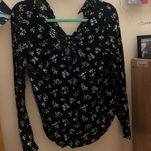 Black Floral Blouse